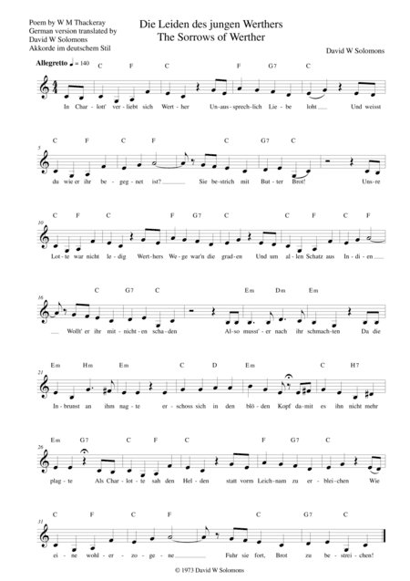 Die Leiden des jungen Werthers (German translation of the English poem)