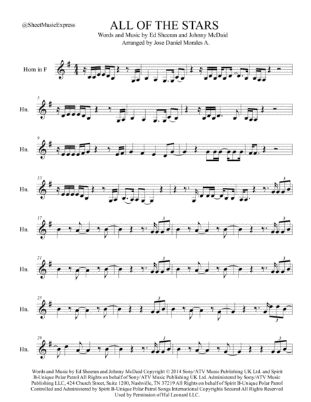 All Of The Stars  from the Motion Picture Soundtrack THE FAULT IN OUR STARS (arr. Jose Daniel Morales A.)