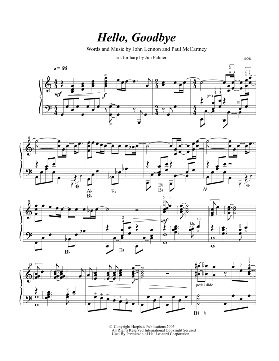 Hello, Goodbye (arr. Jim Palmer)