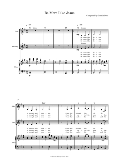 Be More Like Jesus - (Lent/Good Friday) duet and piano