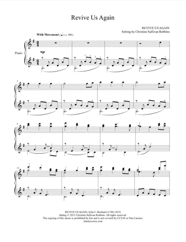 Revive Us Again (We Praise Thee, O God! For the Son of Thy Love) (arr. Christine Sullivan Robbins)