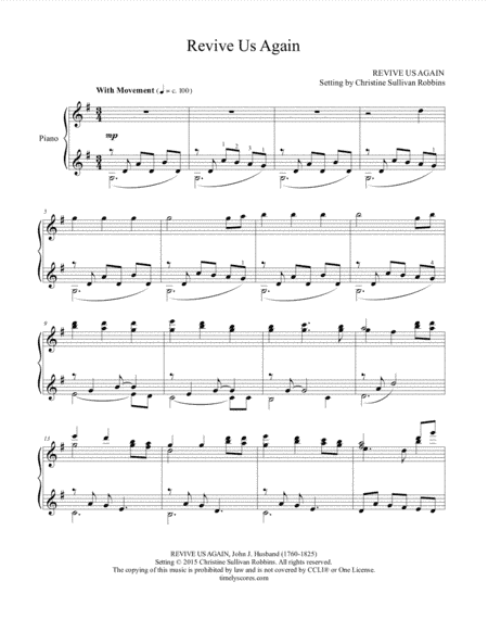 Revive Us Again (We Praise Thee, O God! For the Son of Thy Love) (arr. Christine Sullivan Robbins)