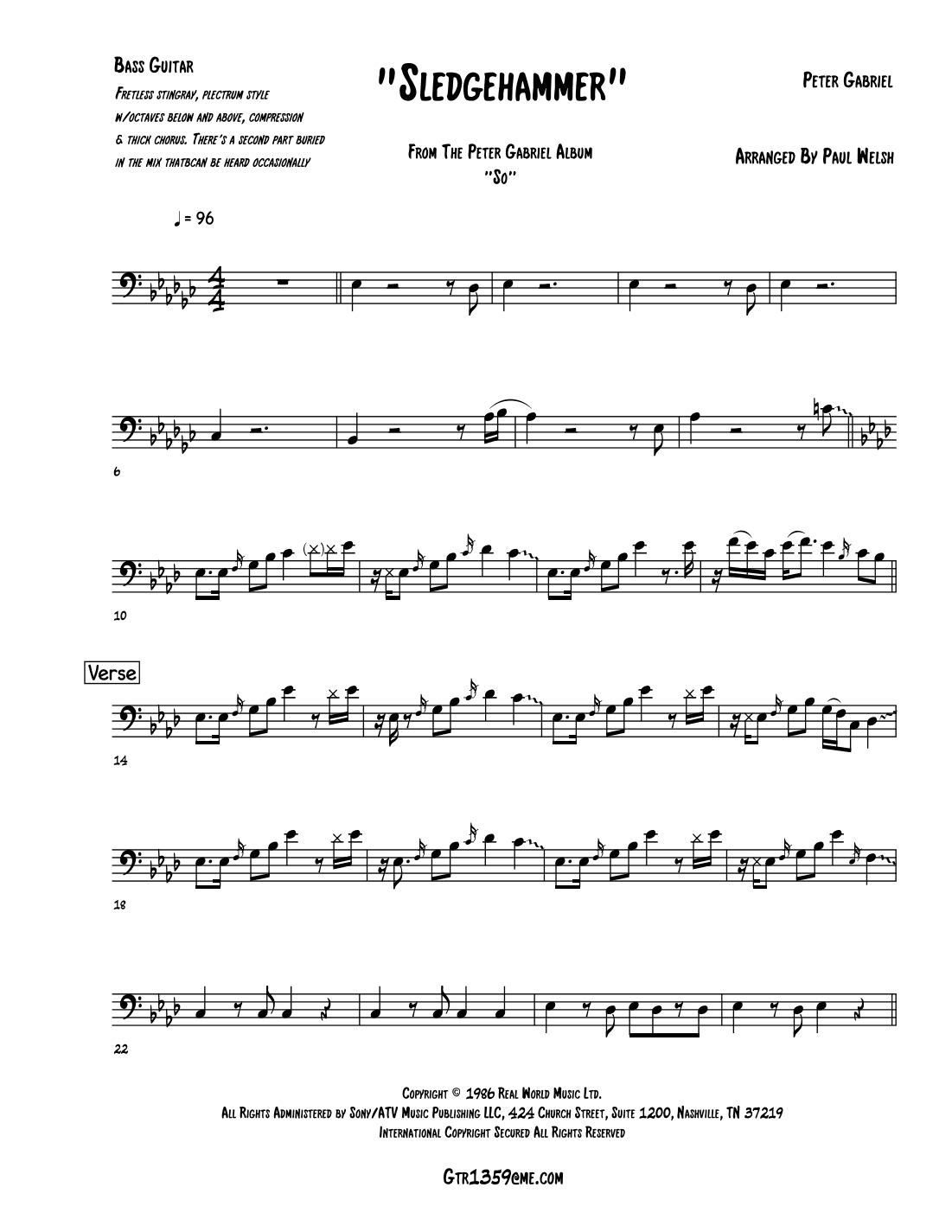 Sledgehammer (arr. P Welsh)