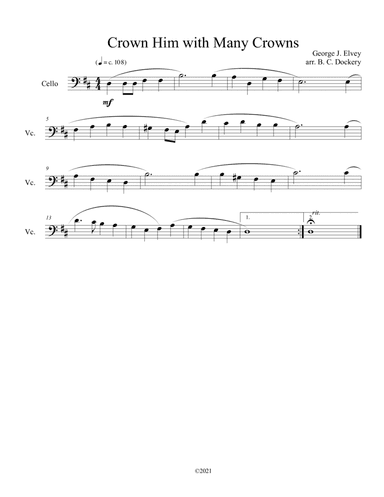 Crown Him with Many Crowns (cello solo) (arr. B. C. Dockery)
