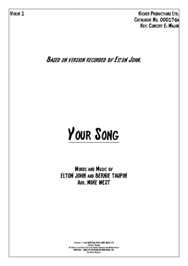 Your Song (arr. Mike West)