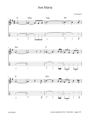 Ave Maria - F. Schubert (arr. songbooks.info)