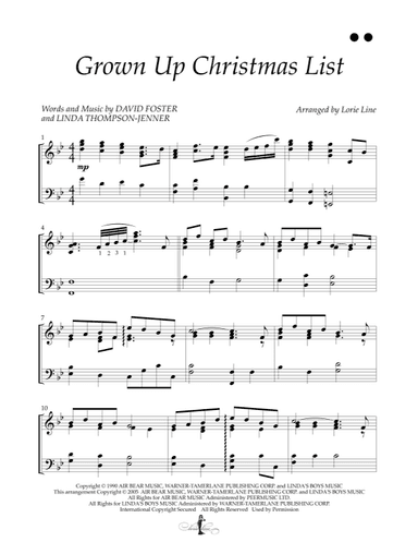 Grown-up Christmas List (arr. Lorie Line)