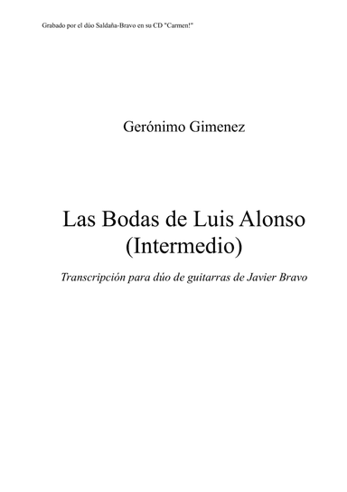 Las Bodas de Luis Alonso (arr. Javier Bravo)