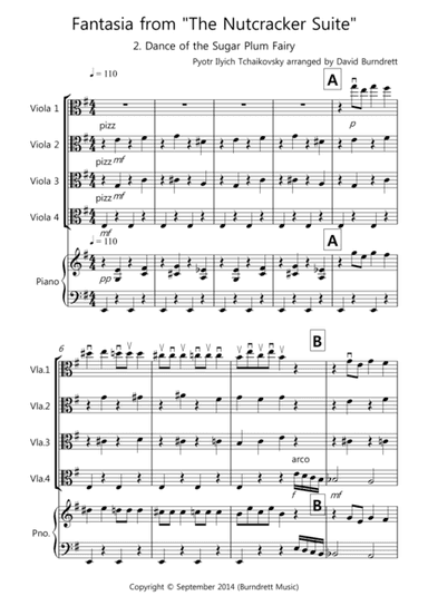 Dance of the Sugar Plum Fairy (Fantasia from Nutcracker) for Viola Quartet (arr. David Burndrett)