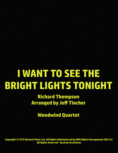 I Want To See The Bright Lights Tonight (arr. Jeff Tincher)
