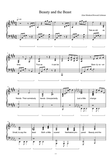 Beauty And The Beast (arr. Celine Dion & Peabo Bryson)