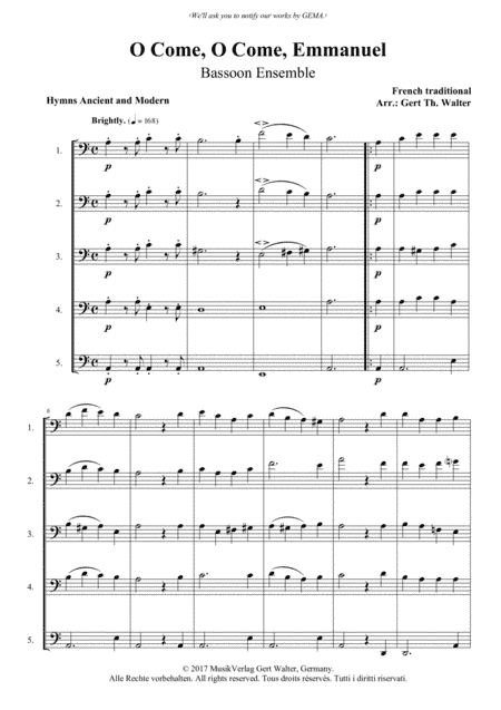 O Come, O Come, Emmanuel (arr. Gert Th. Walter)