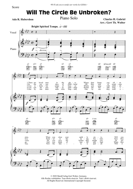 Will The Circle Be Unbroken? (arr. Gert Th. Walter)