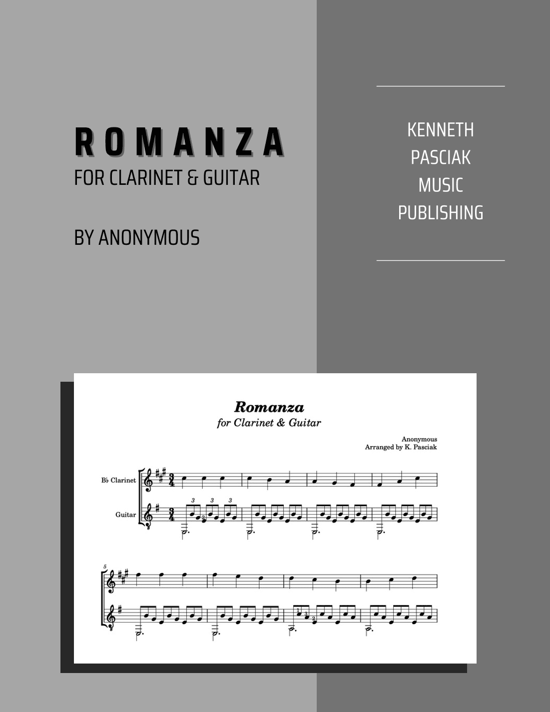 Romanza (for Clarinet and Guitar) (arr. Kenneth Pasciak)