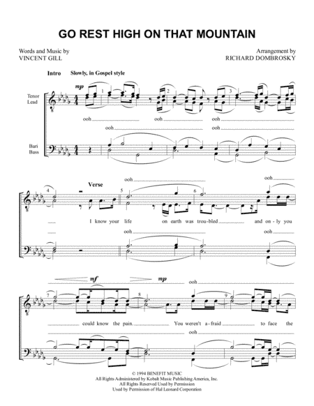 Go Rest High On That Mountain (arr. Rich Dombrosky)