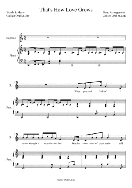 That's How Love Grows. This is a love song which is my original composition.