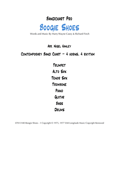 Boogie Shoes (arr. Nigel Hanley)
