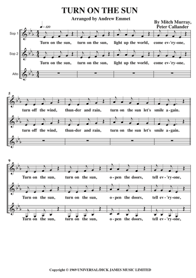 Turn On The Sun (arr. Andrew Emmet)