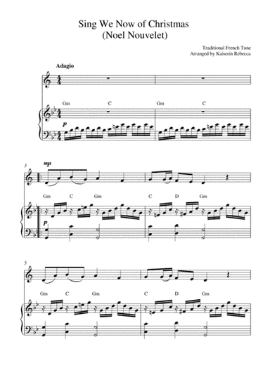Sing We Now of Christmas (Noel Nouvelet) (for horn in F solo and piano accompaniment) (arr. Kaiserin Rebecca)