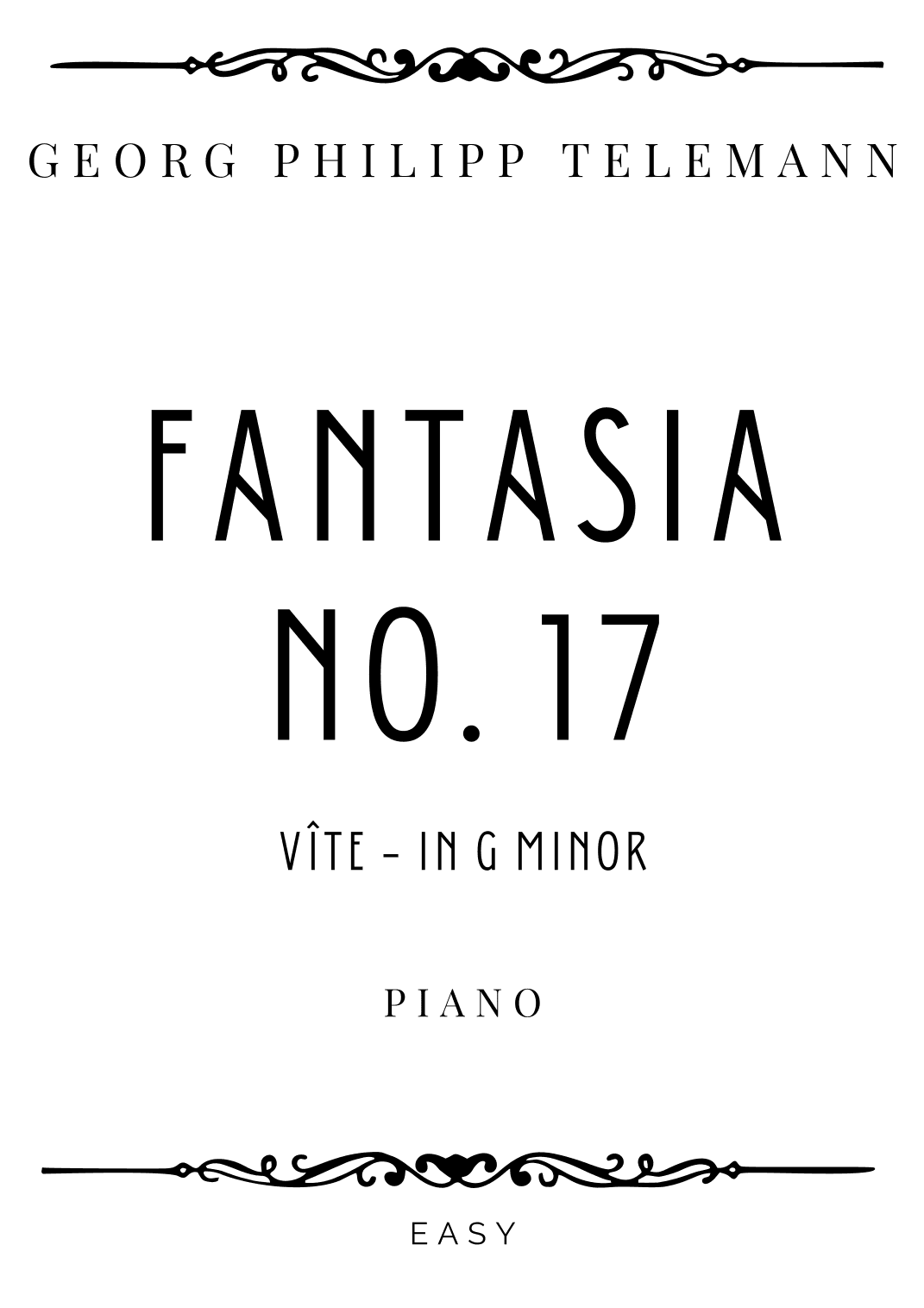 Telemann - Andante from Fantasia in G minor (TWV 33:17) - Easy (arr. Piacere Music Sheets)