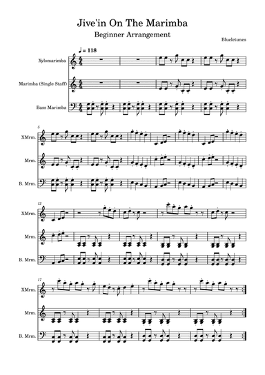 Jivin on the Marimba - Sheet Music