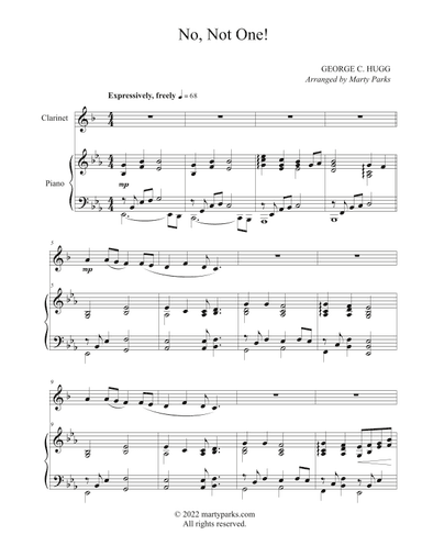 No, Not One! (Clarinet-Piano) (arr. Marty Parks)