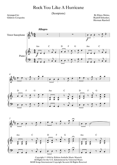 Rock You Like A Hurricane (arr. Gildson Cerqueira)