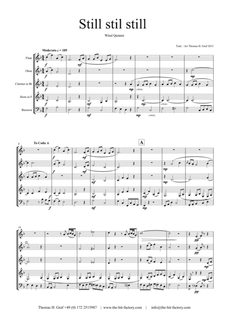 Still Still Still - Christmas song - Wind Quintet (arr. Thomas H. Graf)