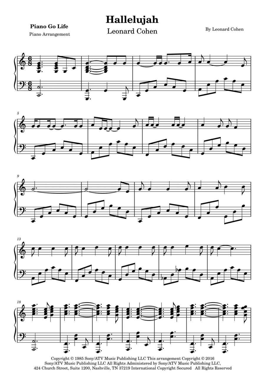 Hallelujah (arr. Piano Go Life)