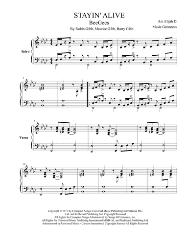 Stayin' Alive (arr. Music Greatness)