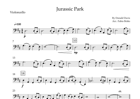 Jurassic Park Iii (arr. Fabio Britto)