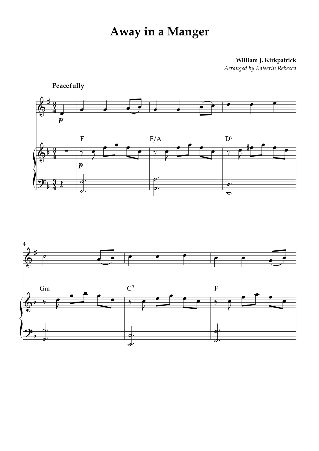 Away in a Manger (arr. Kaiserin Rebecca)