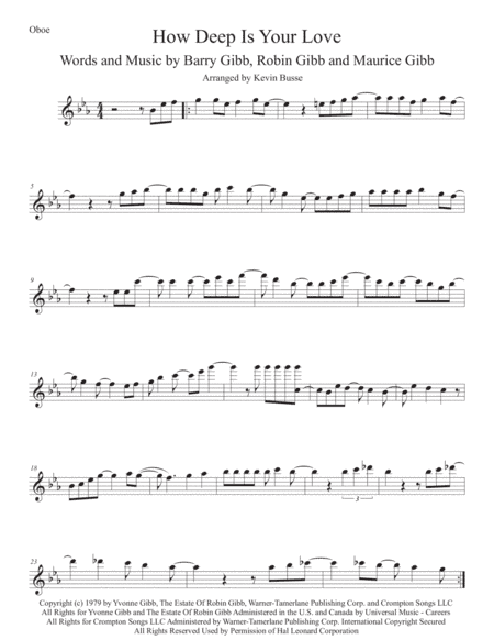 How Deep Is Your Love  from the Motion Picture SATURDAY NIGHT FEVER (arr. Kevin Busse)