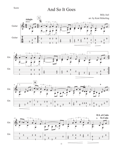And So It Goes (arr. Kent Heberling)