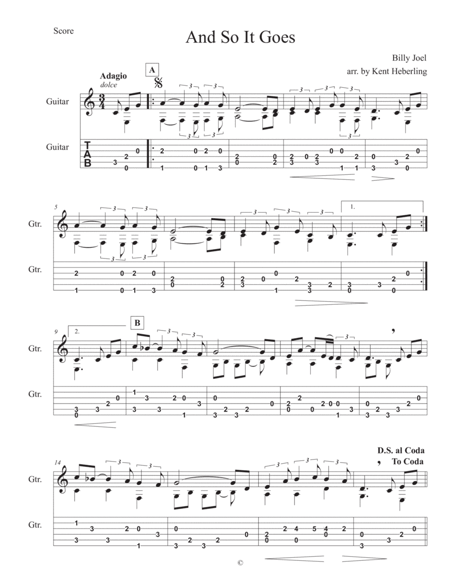 And So It Goes (arr. Kent Heberling)