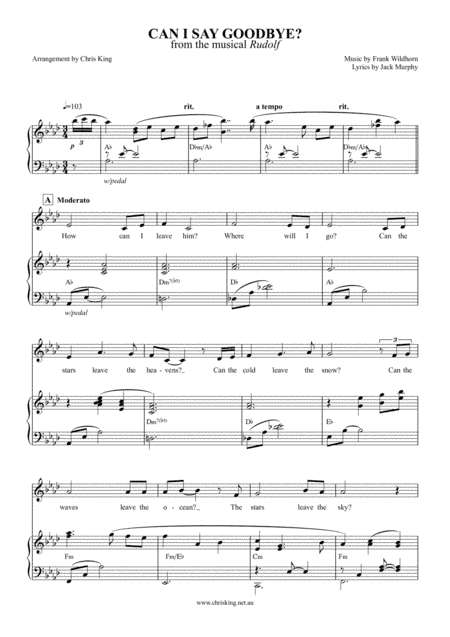 Can I Say Goodbye? (arr. Chris King)