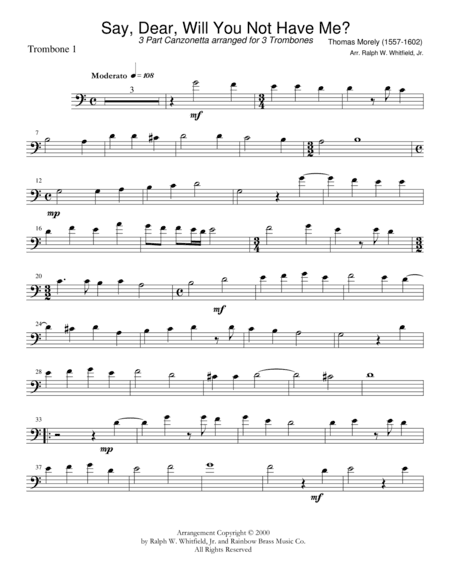 Say, Dear, Will You Not Have Me? (arr. Ralph W. Whitfield, Jr.)