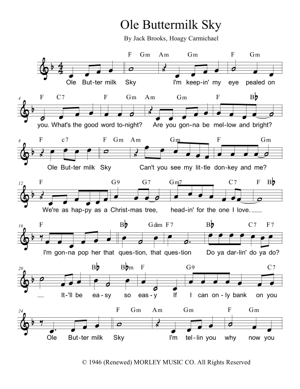 Ole Buttermilk Sky (arr. Paul Hemmer)