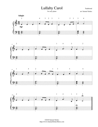 Lullaby Carol (Lullaby, Jesus) - for easy piano (arr. Samuel Stokes)