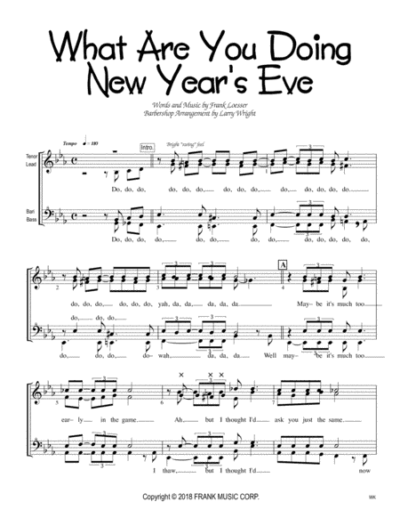 What Are You Doing New Year's Eve? (arr. Larry Wright)