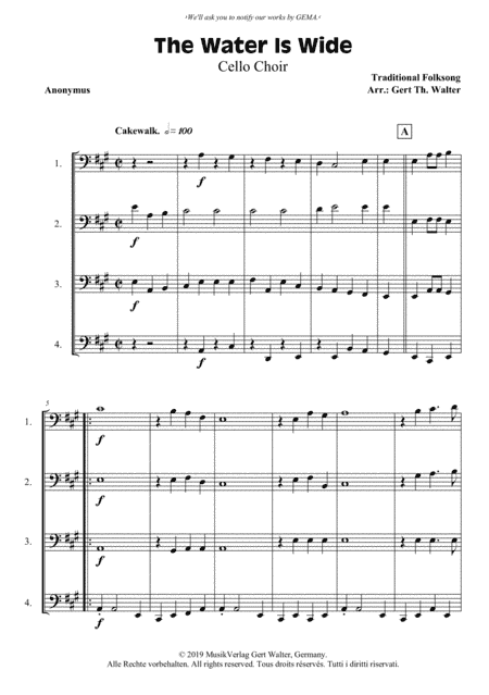The Water Is Wide (arr. Gert Th. Walter)