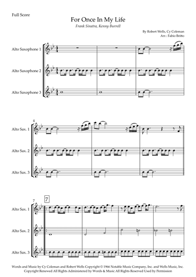 For Once In My Life (arr. Fabio Britto)