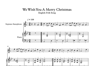 We Wish You A Merry Christmas - English Folk Song (Soprano Sax + Piano) (arr. Digital Book Music)