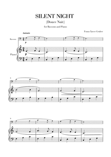 Silent Night (for Bassoon and Piano) (arr. Cadenza)
