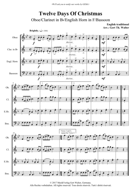 Twelve Days Of Christmas (arr. Gert Th. Walter)