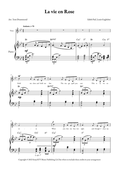 La Vie En Rose (arr. Tom Drummond)