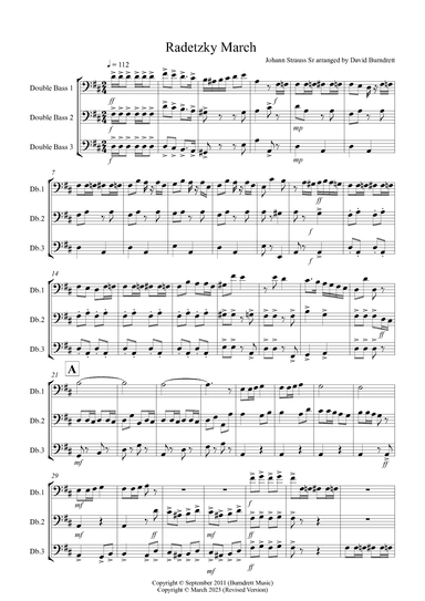 Radetzky March for Double Bass Trio (arr. David Burndrett)