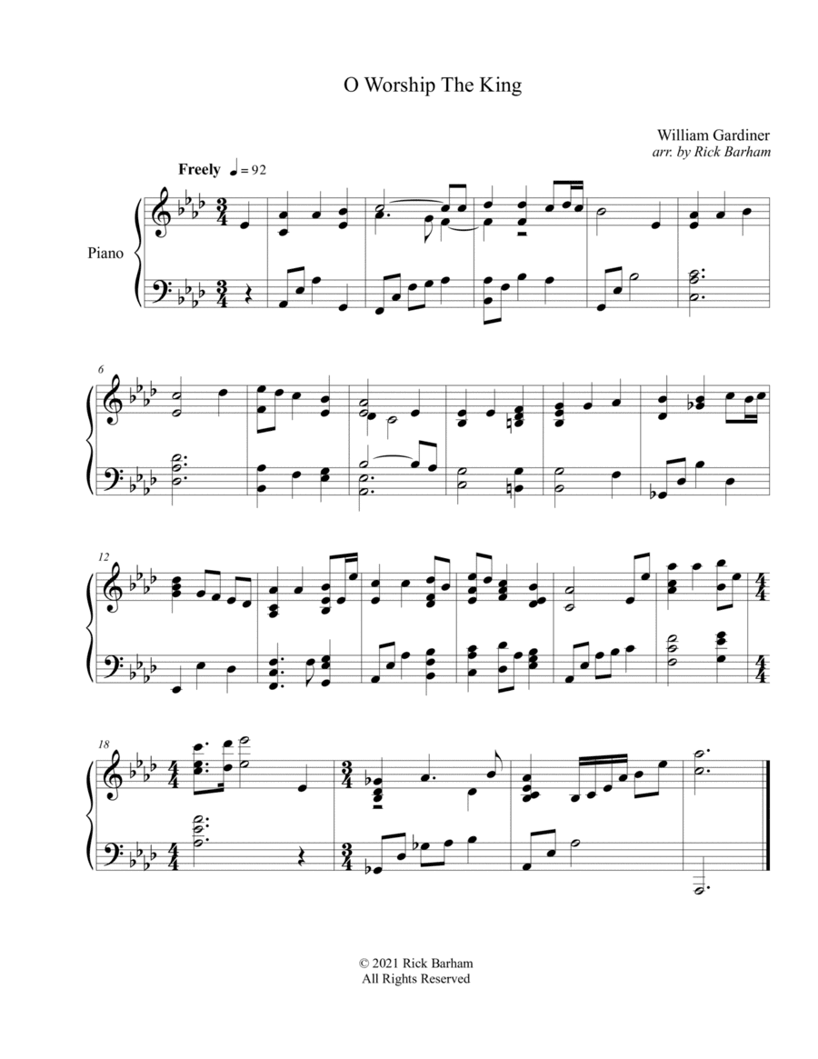 O Worship The King (arr. Rick Barham)