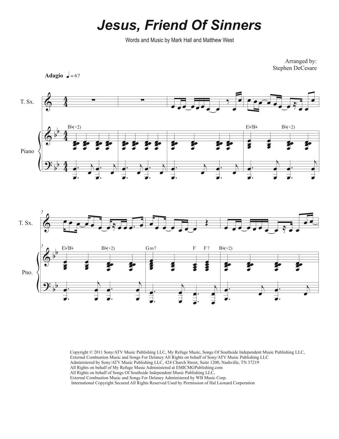 Jesus, Friend Of Sinners (arr. Stephen DeCesare)