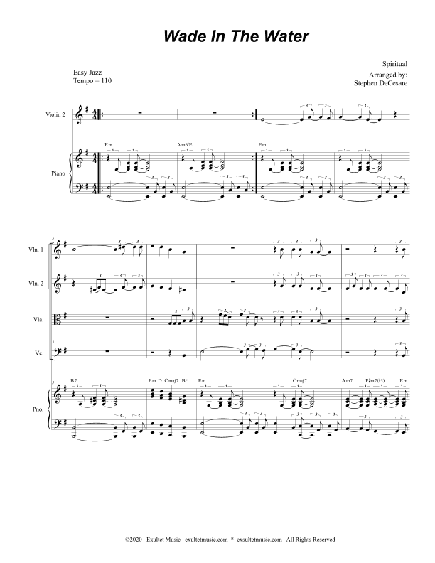 Wade In The Water (for String Quartet and Piano) (arr. Stephen DeCesare)